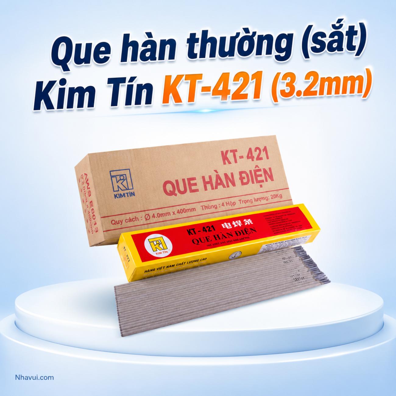 Que hàn thường sắt Kim Tín KT-421 đường kính 3.2mm