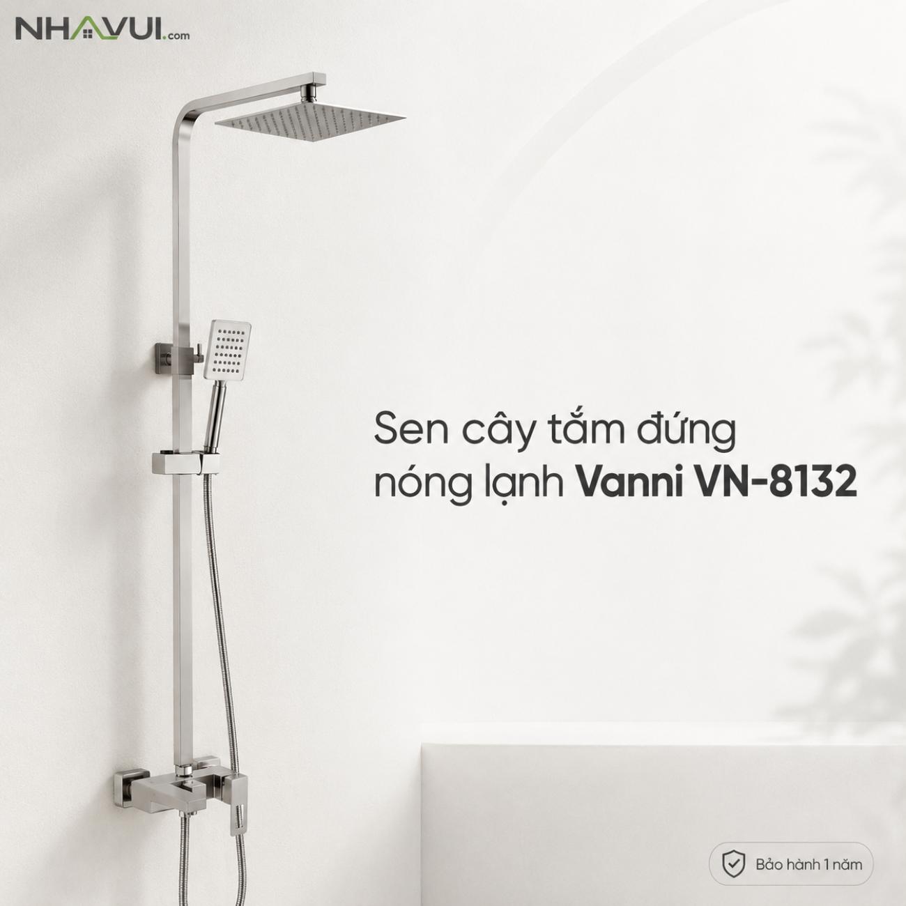 Sen cây tắm đứng nóng lạnh Vanni VN-8132 3 chế độ inox SUS304