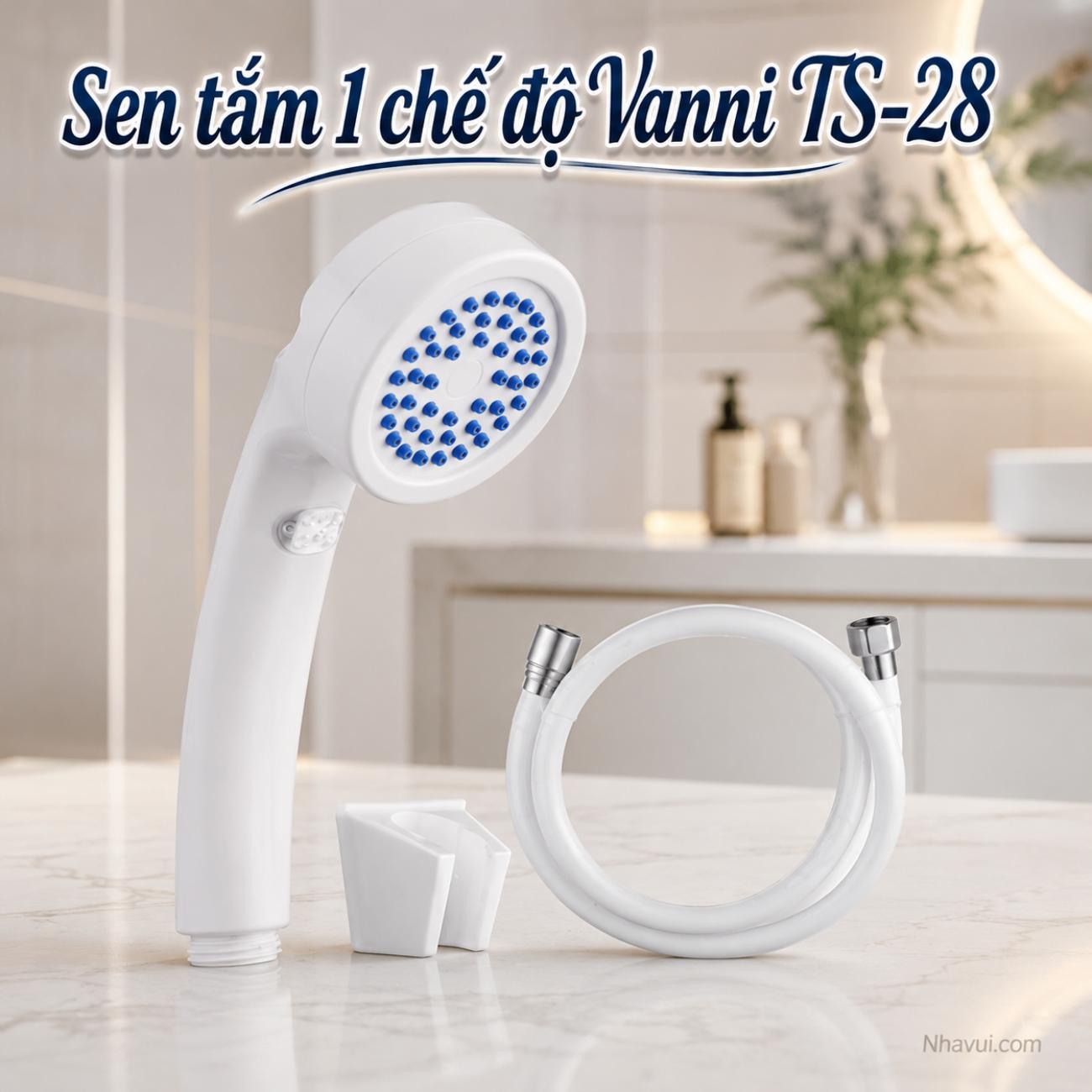 Sen tắm 1 chế độ Vanni TS-28 chất liệu ABS màu trắng