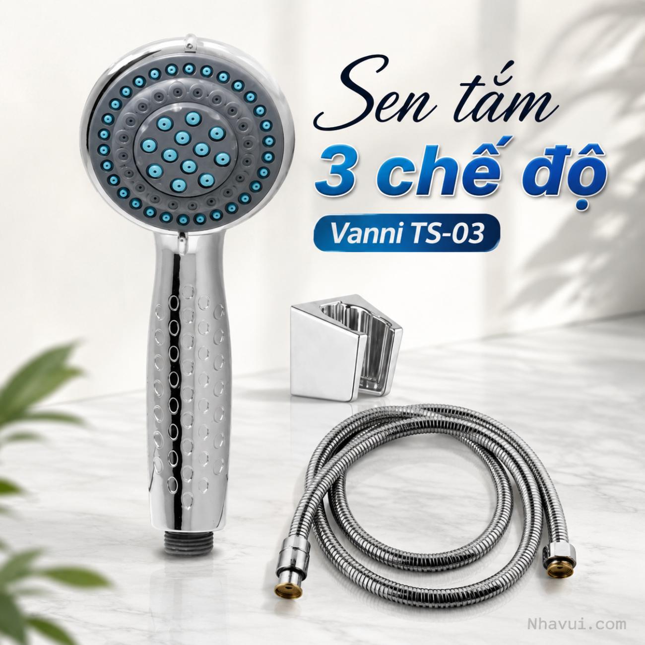 Sen tắm 3 chế độ Vanni TS-03 nhựa ABS mạ crome