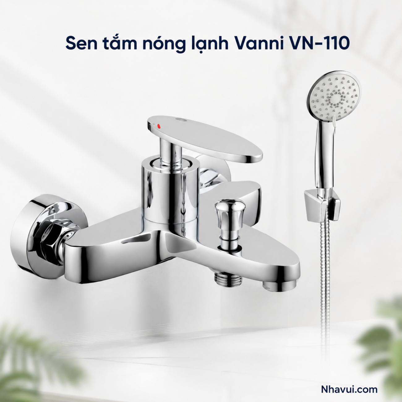 Sen tắm nóng lạnh Vanni VN-110 đồng thau mạ crome kèm tay sen