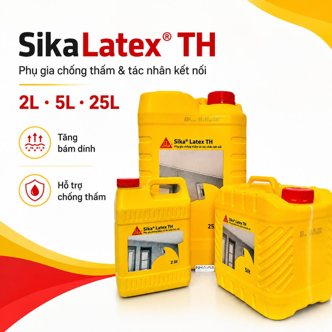 SikaLatex® TH phụ gia vữa, hồ dầu kết nối, cán nền chống thấm
