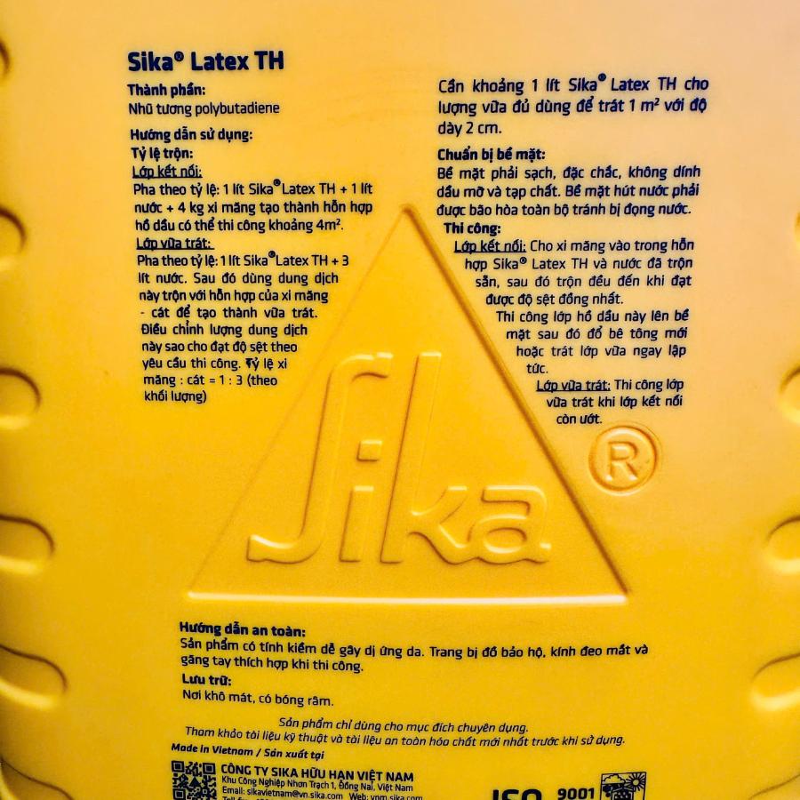 SikaLatex® TH phụ gia vữa, hồ dầu kết nối, cán nền chống thấm