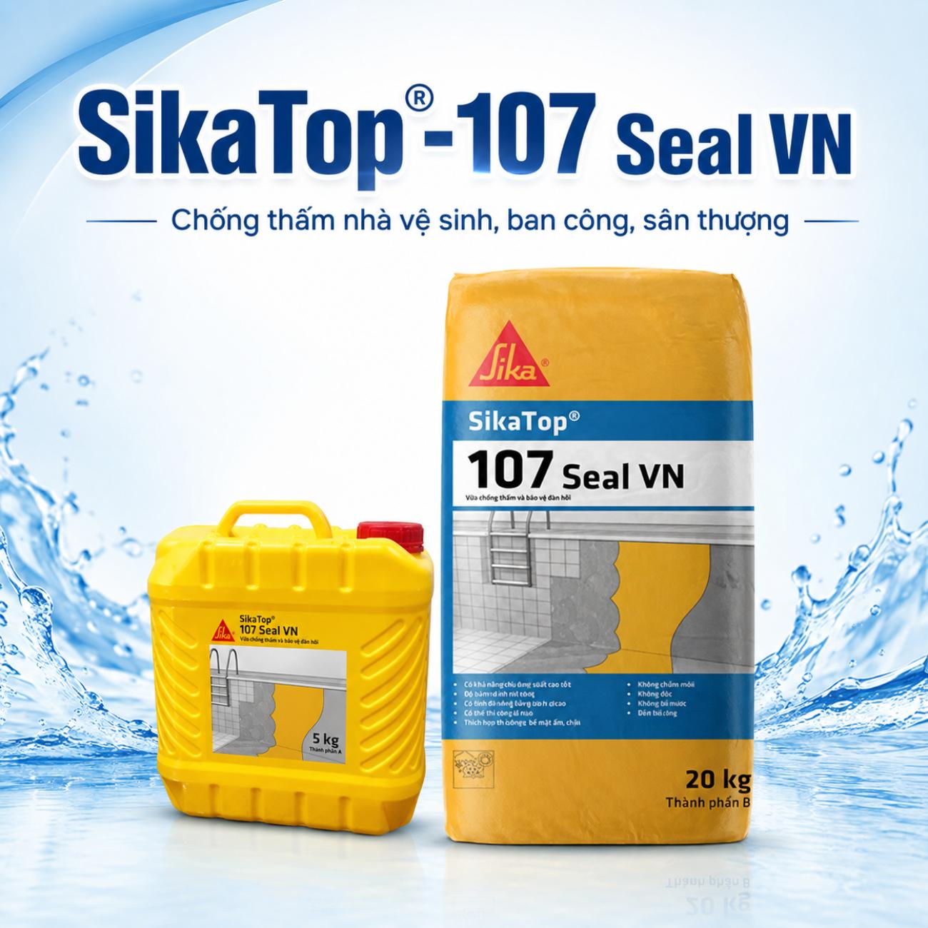 SikaTop®-107 Seal VN chống thấm nhà vệ sinh, ban công, sân thượng