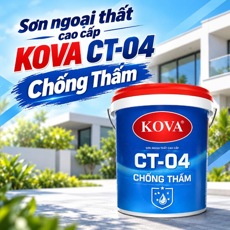 Sơn ngoại thất cao cấp KOVA CT-04 Chống Thấm