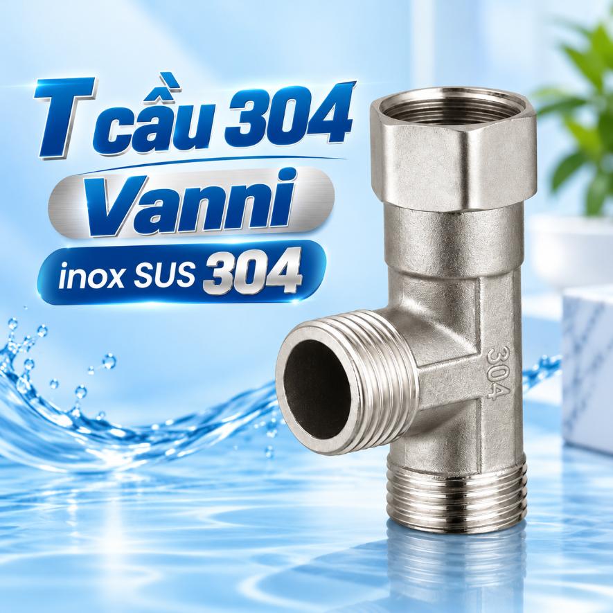 T cầu 304 Vanni inox SUS 304