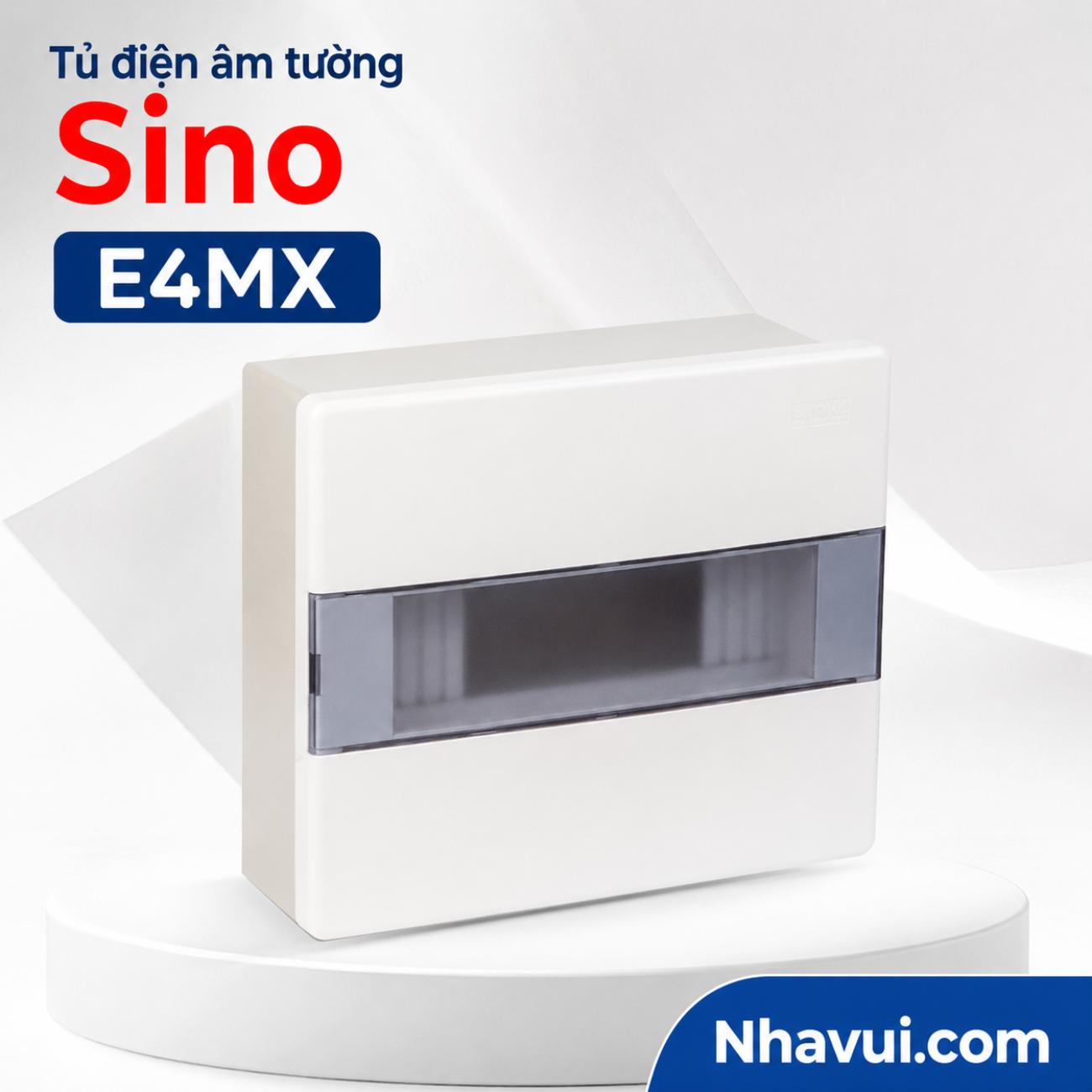 Tủ điện âm tường đế sắt Sino E4MX
