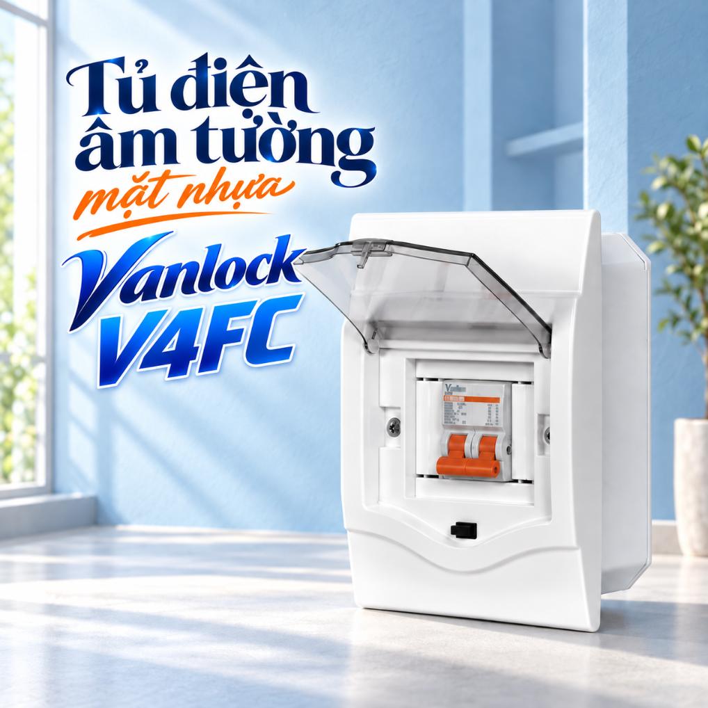 Tủ điện âm tường mặt nhựa Vanlock V4FC