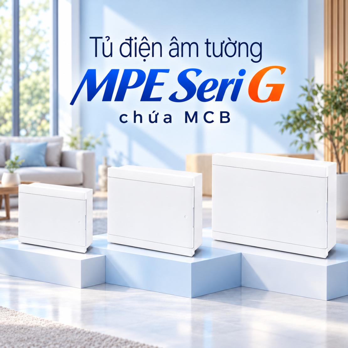 Tủ điện âm tường MPE Seri G chứa MCB