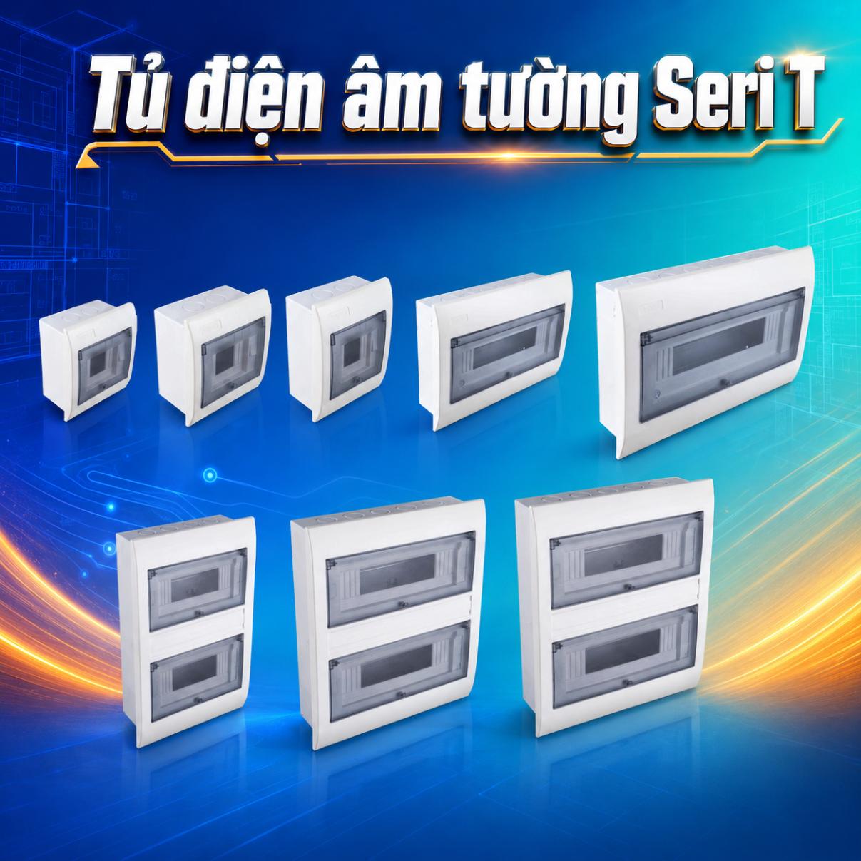 Tủ điện âm tường MPE Seri T chứa MCB