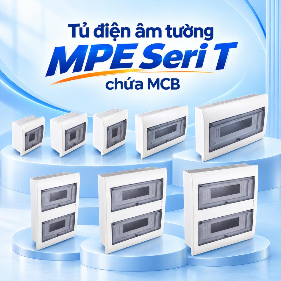 Tủ điện âm tường MPE Seri T chứa MCB