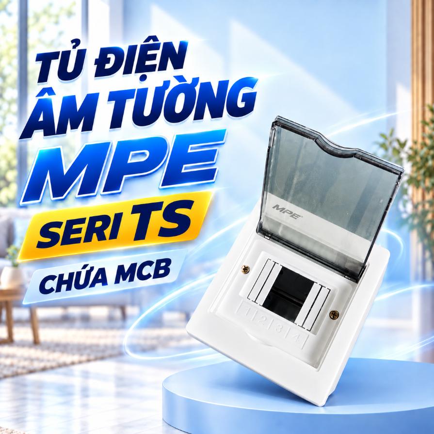Tủ điện âm tường MPE Seri TS chứa MCB
