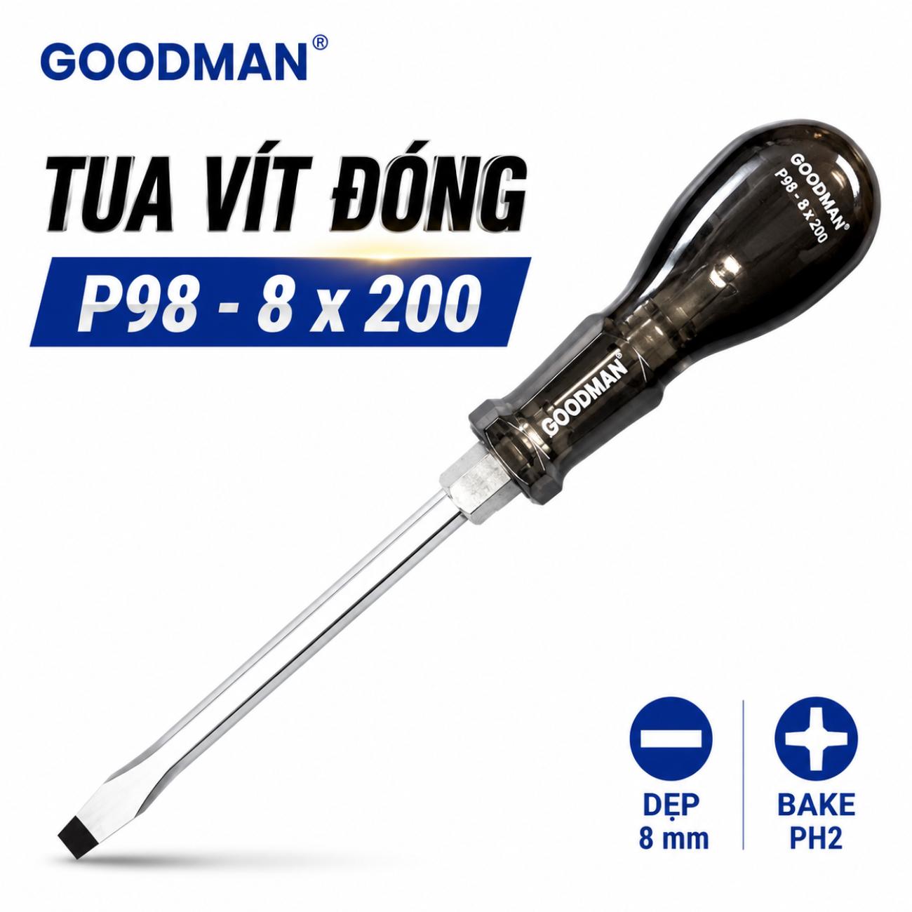 Tua vít đóng Goodman P98 - 8 x 200