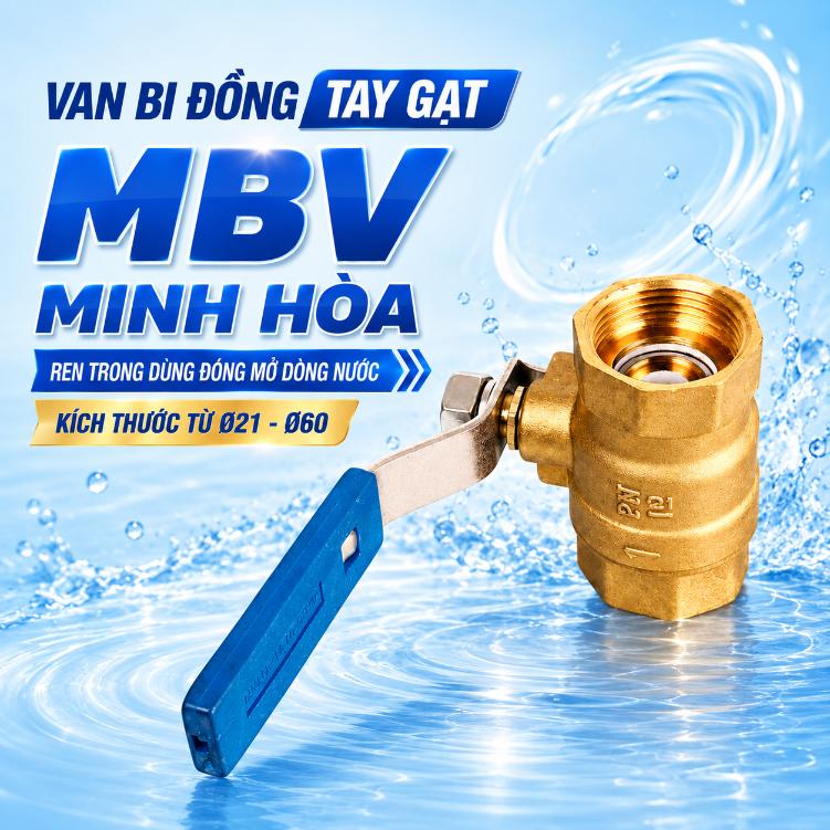 Van bi đồng tay gạt MBV Minh Hòa PN10 – ren trong dùng đóng mở dòng nước