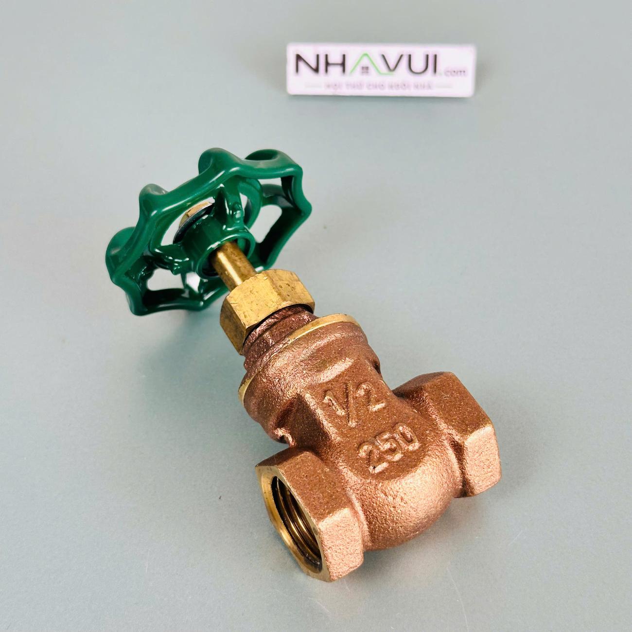 Van cửa đồng 1/2 inch (Phi 21)