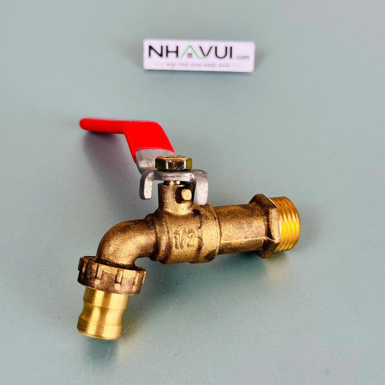 Vòi đồng thau tay gạt Ø21–Ø27 – vòi xả nước ren ngoài
