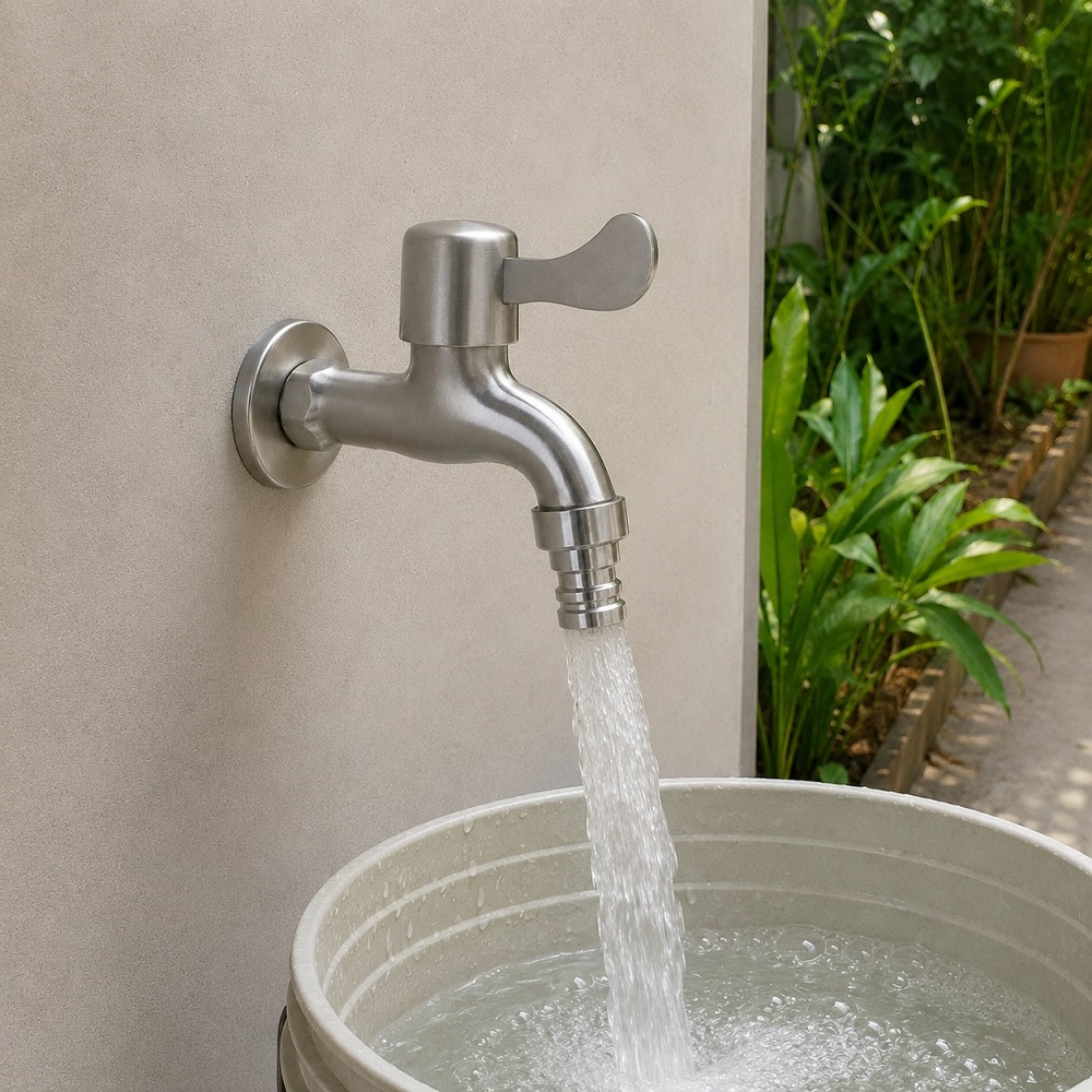 Vòi hồ inox 304 Luco ren 21mm