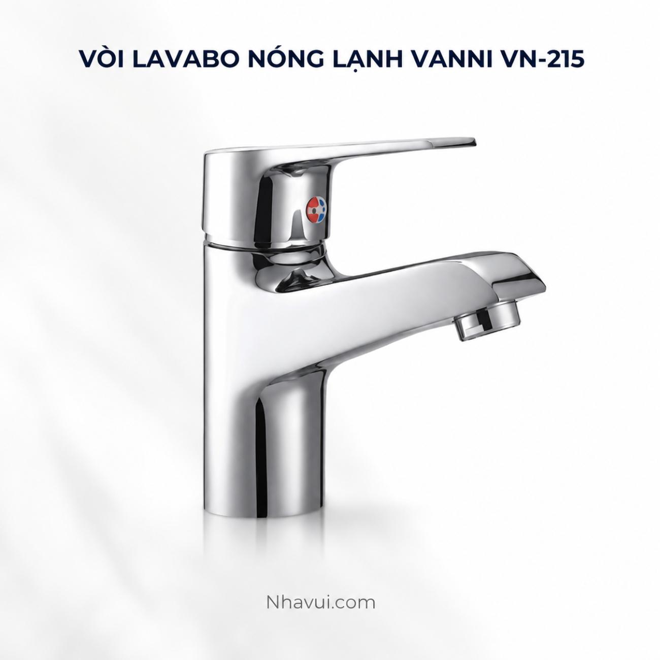 Vòi lavabo nóng lạnh Vanni VN-215 đồng thau mạ crome