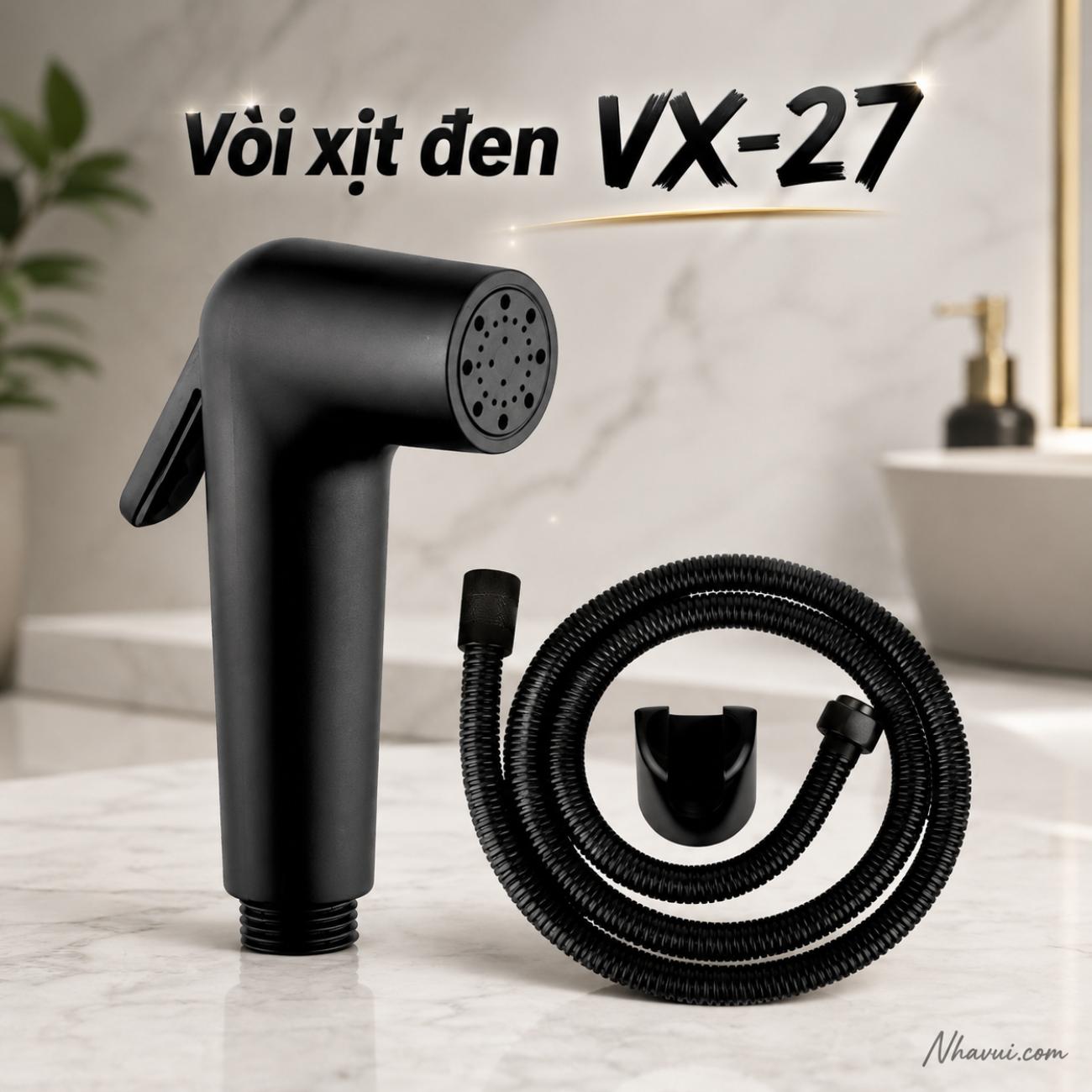 Vòi xịt đen Vanni VX-27 nhôm sơn đen phủ nano