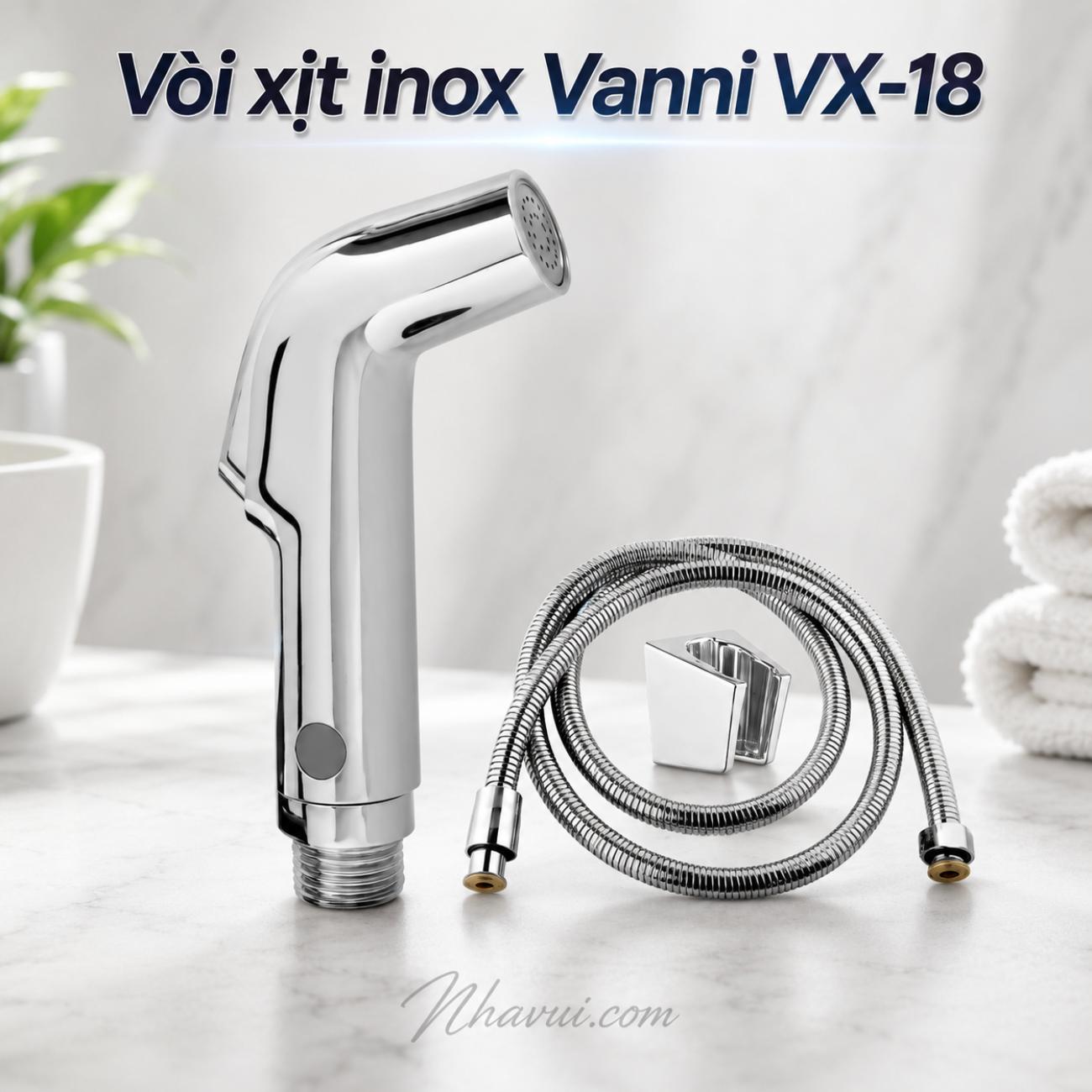 Vòi xịt inox Vanni VX-18 inox bóng kèm dây xịt