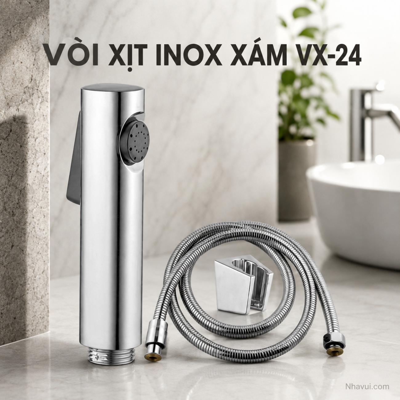 Vòi xịt inox xám Vanni VX-24 chất liệu inox mờ