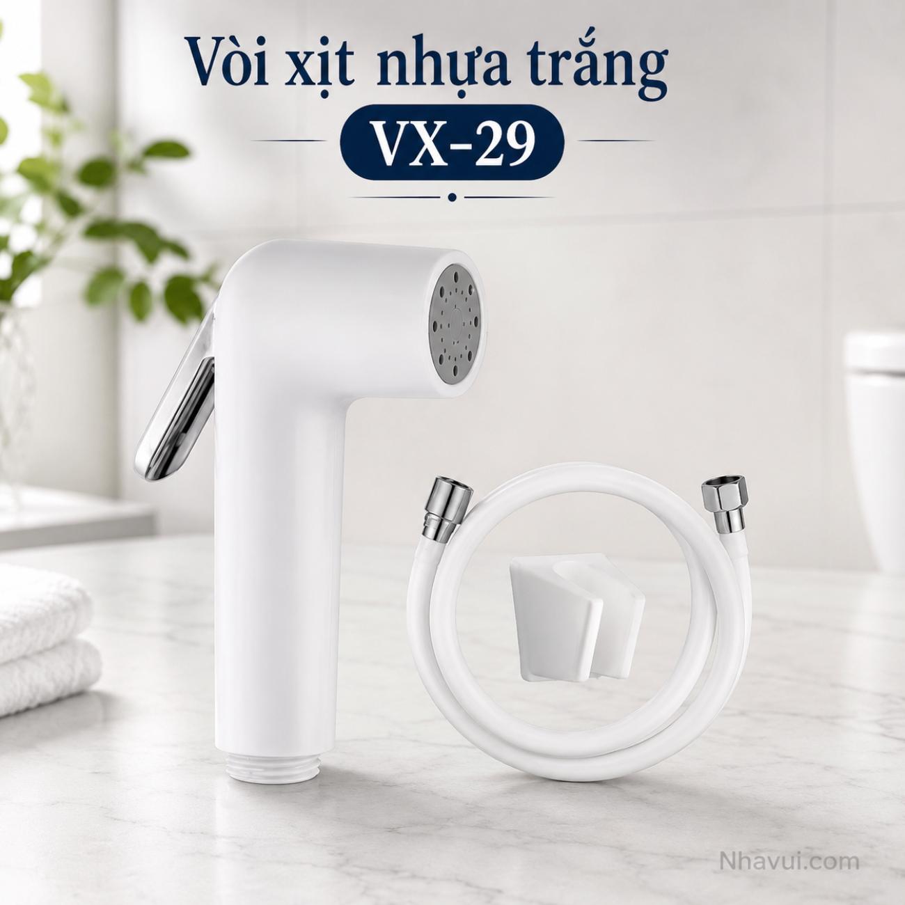 Vòi xịt nhựa trắng Vanni VX-29 nhựa ABS trắng