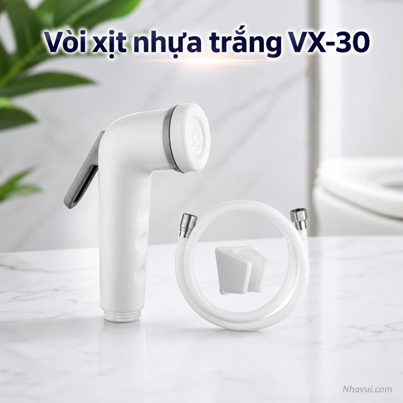 Vòi xịt nhựa trắng Vanni VX-30 nhựa ABS chất lượng cao