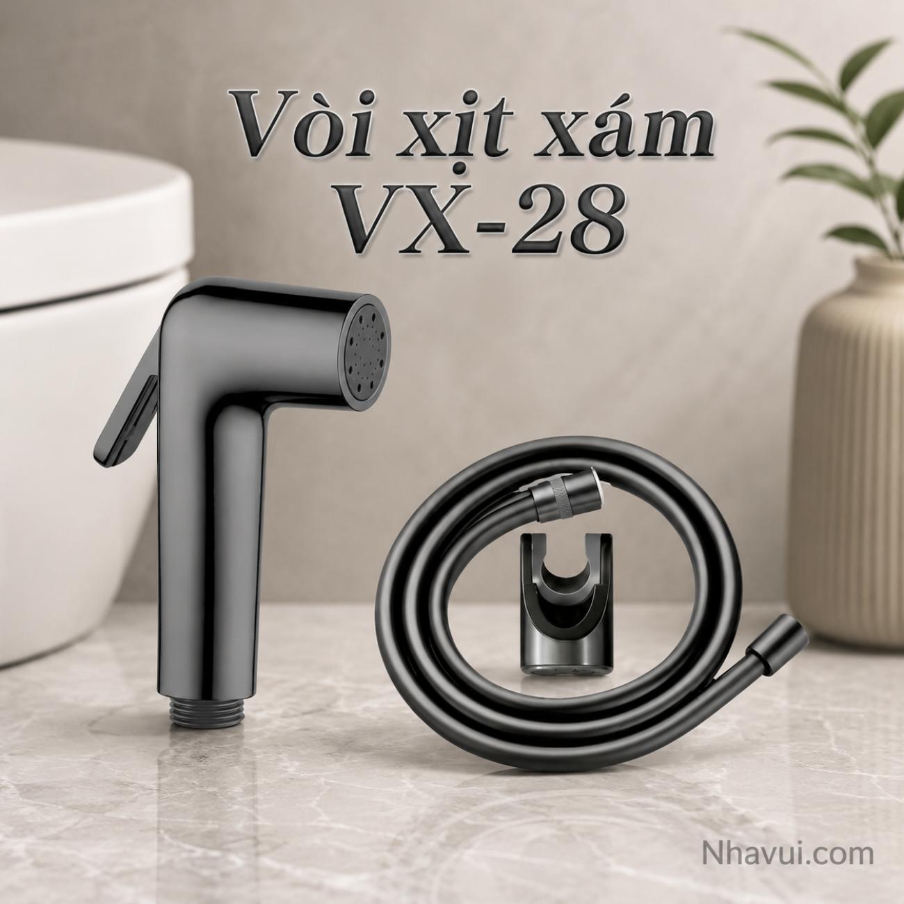 Vòi xịt xám Vanni VX-28 đồng thau phủ xám mờ