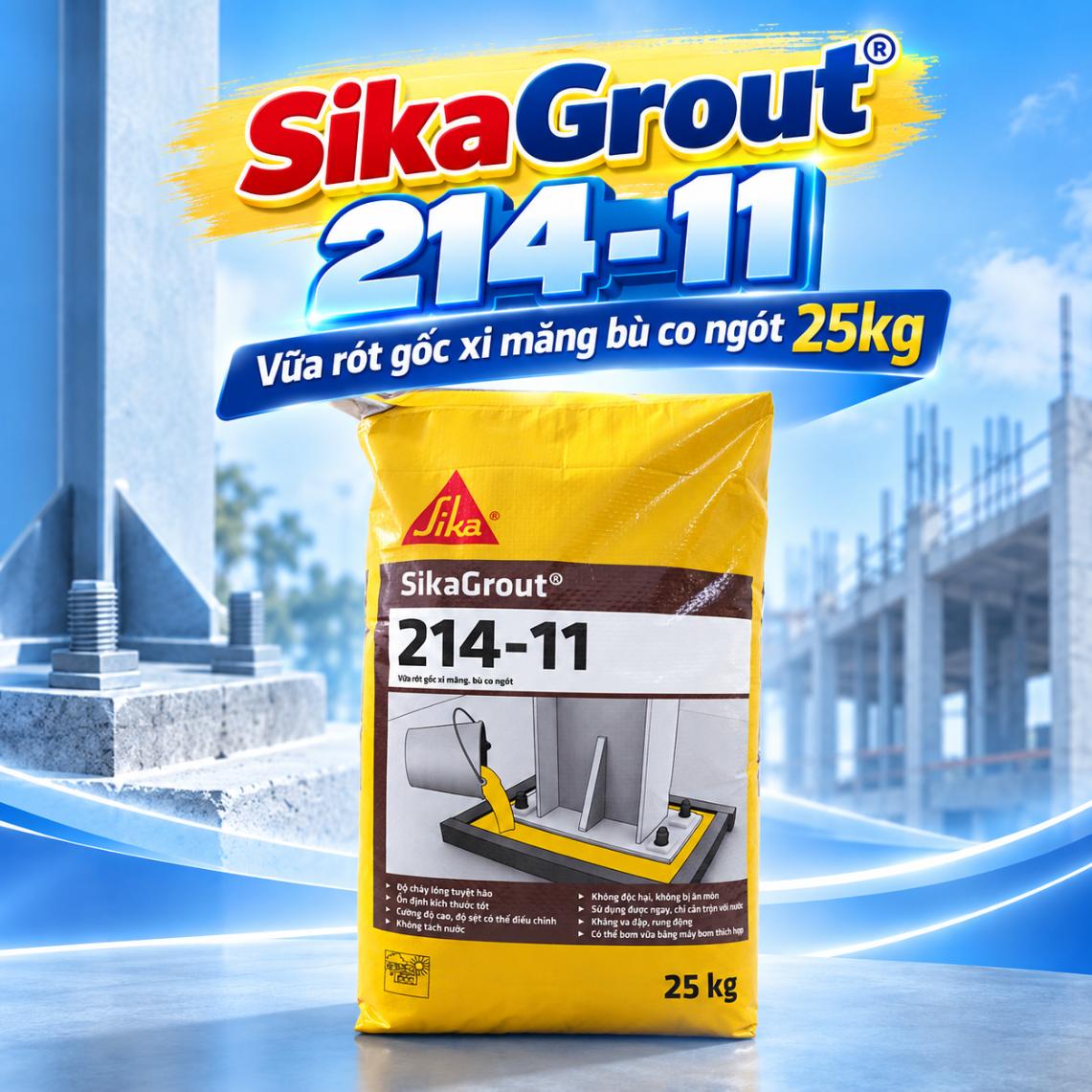 Vữa rót gốc xi măng bù co ngót SikaGrout 214-11