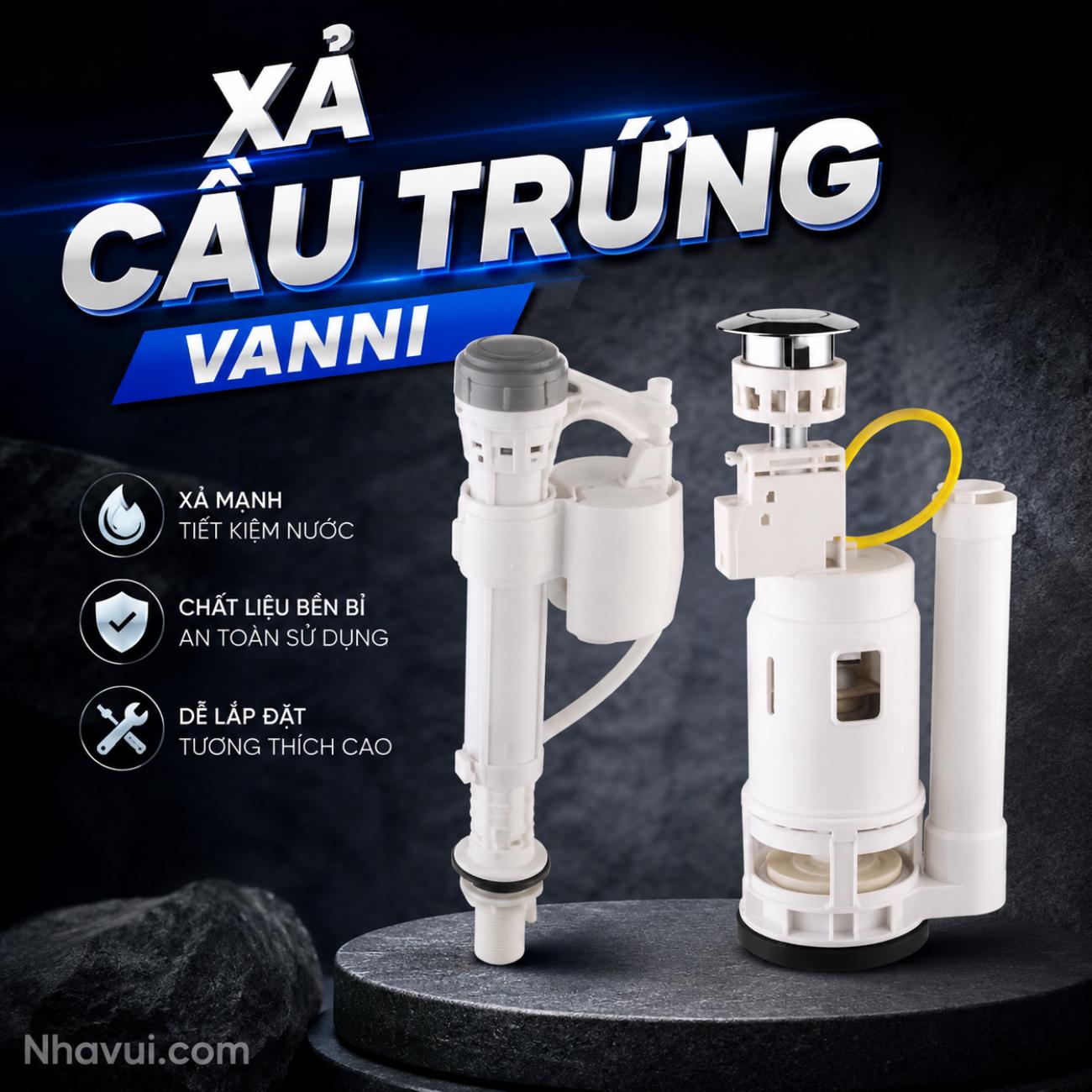 Xả cầu trứng Vanni phụ kiện xả nước két bồn cầu