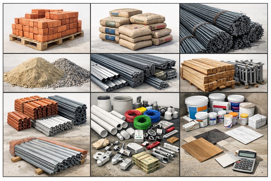 Bảng vật tư nhà phố: Chi tiết số lượng & chi phí tham khảo