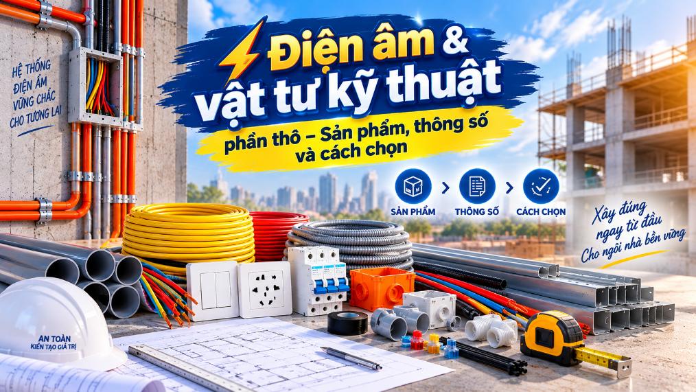 Phần 2- Phổ thông: Điện âm & vật tư kỹ thuật phần thô – Sản phẩm, thông số và cách chọn