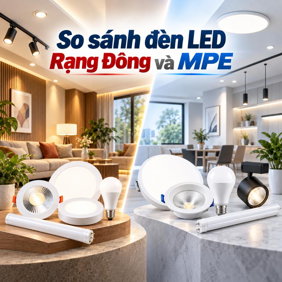 So sánh đèn LED Rạng Đông và MPE cho nhà phố