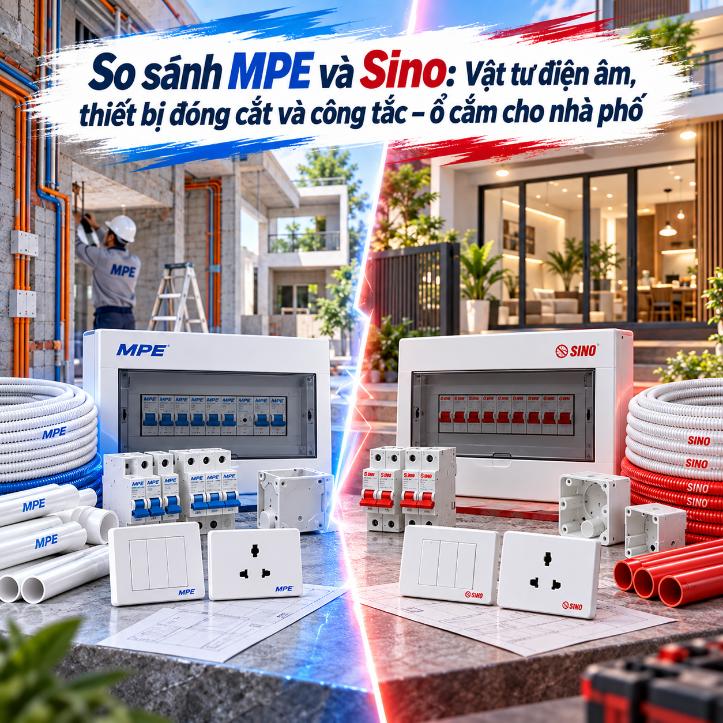 So sánh MPE và Sino: Thiết bị điện nhà phố nên chọn hãng nào?