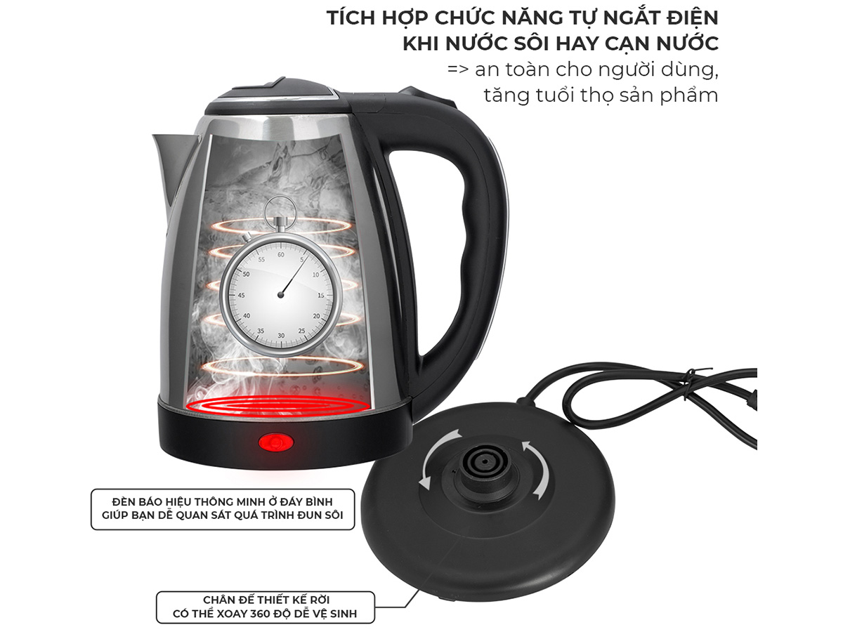Ấm siêu tốc Nagakawa NAG0308 1,8 lít