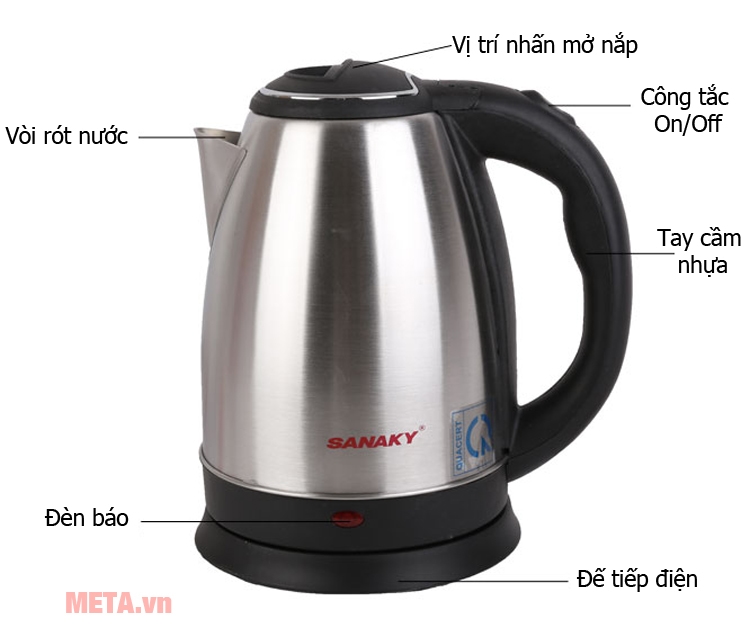 Ấm siêu tốc Sanaky SNK-18NS 1,8 lít ruột inox