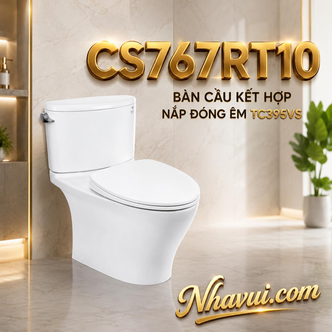 Bàn cầu kết hợp nắp đóng êm TOTO CS767RT10 TC395VS