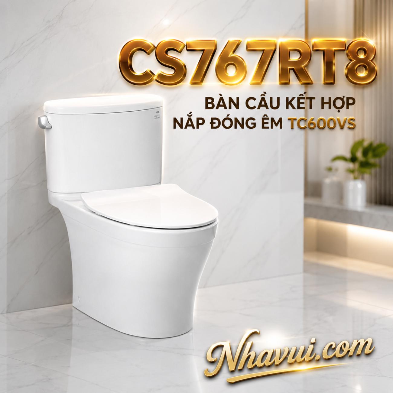 Bàn cầu kết hợp nắp đóng êm TOTO CS767RT8 TC600VS