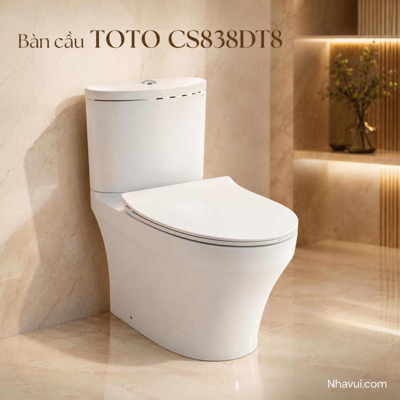 Bàn cầu kết hợp nắp đóng êm TOTO CS838DT8 TC600VS