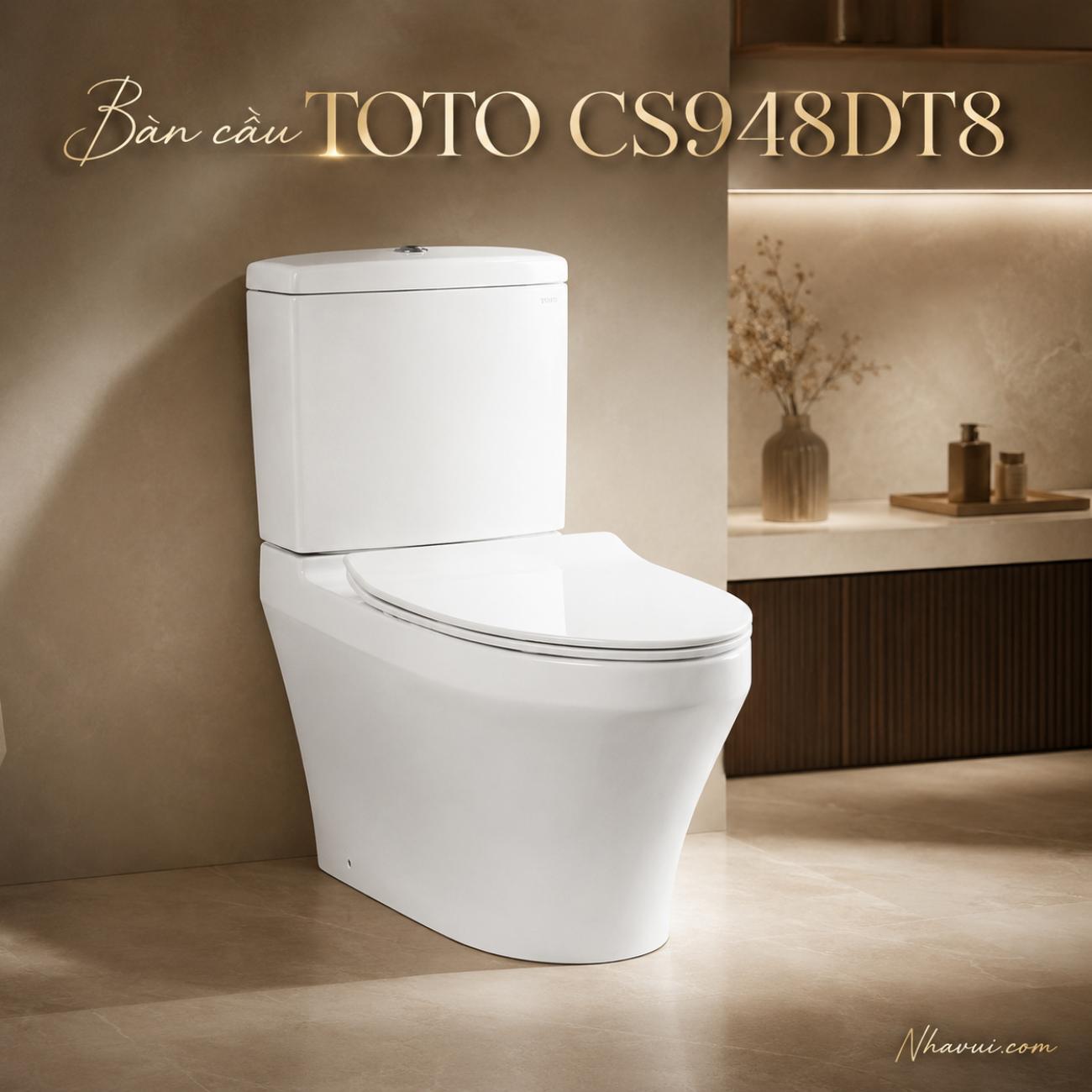 Bàn cầu kết hợp nắp đóng êm TOTO CS948DT8 TC600VS