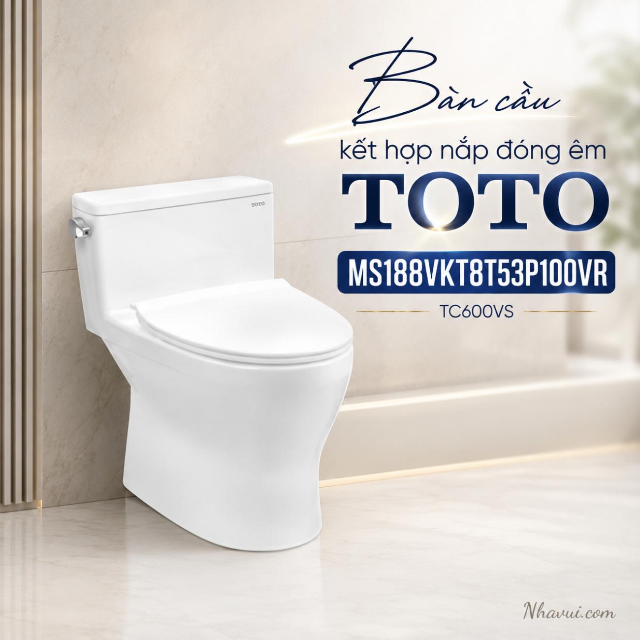 Bàn cầu kết hợp nắp đóng êm TOTO MS188VKT8 T53P100VR TC600VS