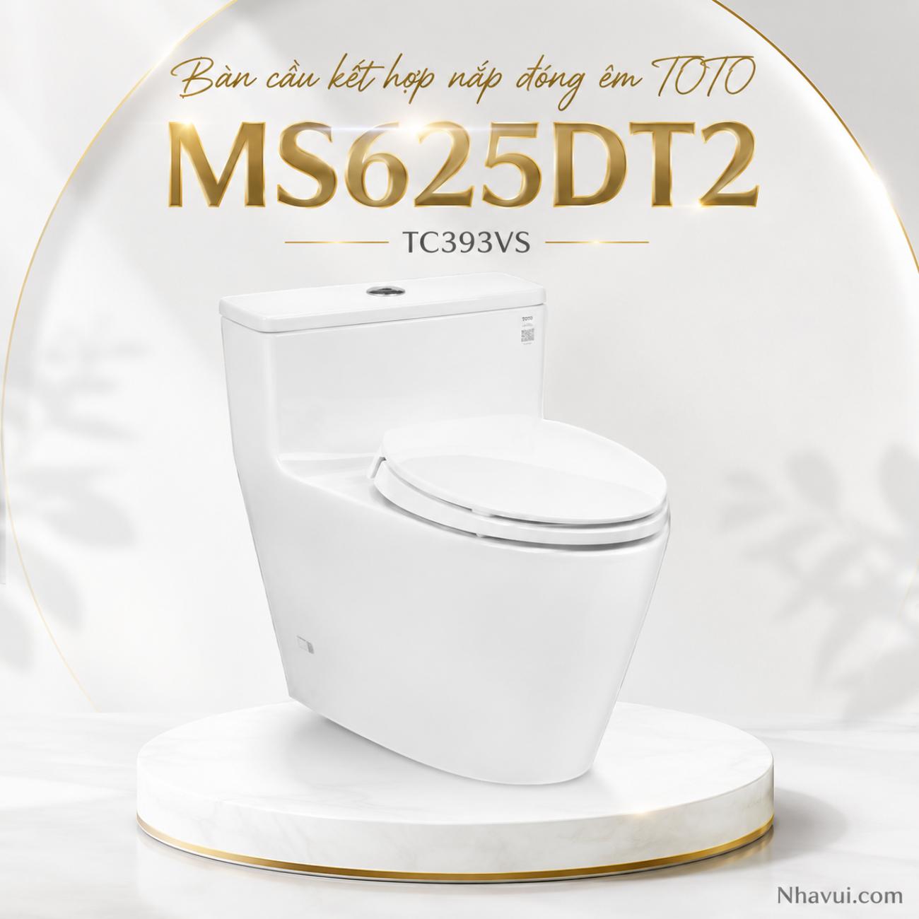 Bàn cầu kết hợp nắp đóng êm TOTO MS625DT2 TC393VS