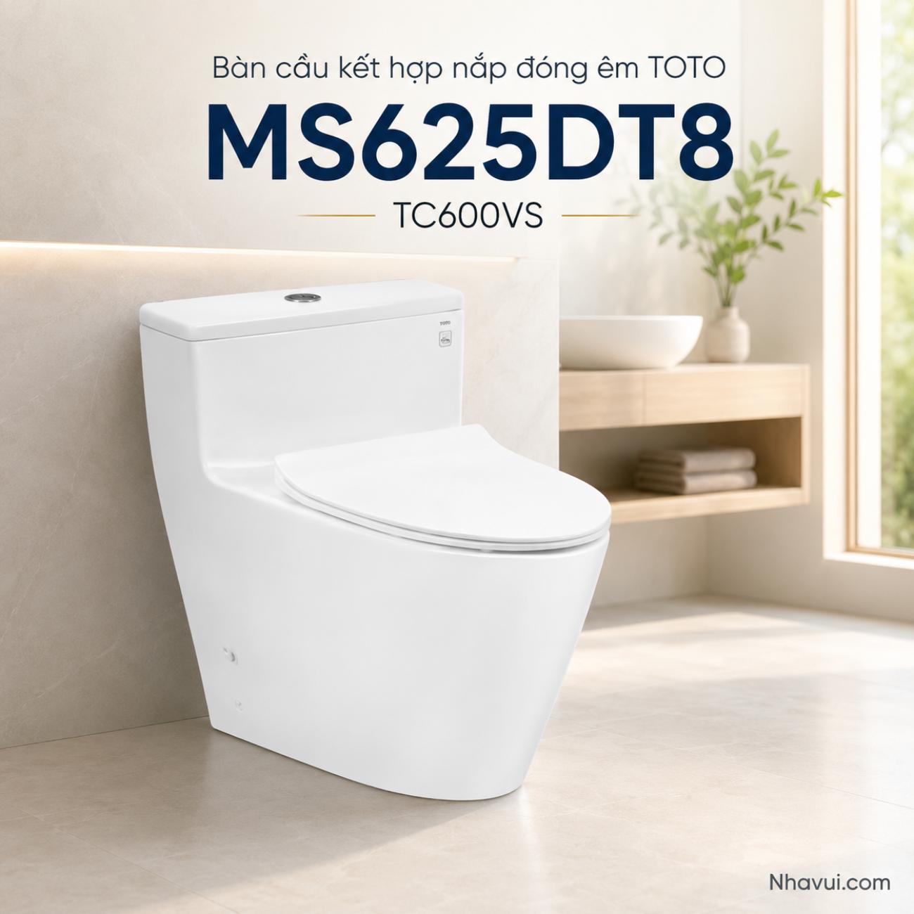 Bàn cầu kết hợp nắp đóng êm TOTO MS625DT8 TC600VS
