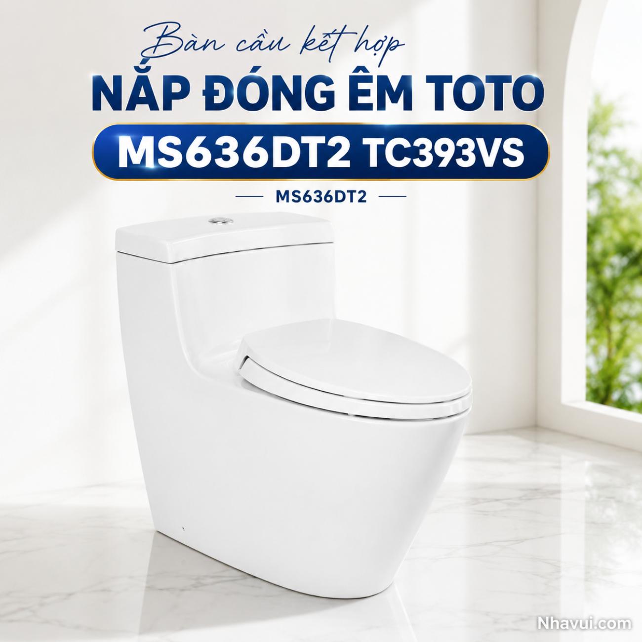 Bàn cầu kết hợp nắp đóng êm TOTO MS636DT2 TC393VS