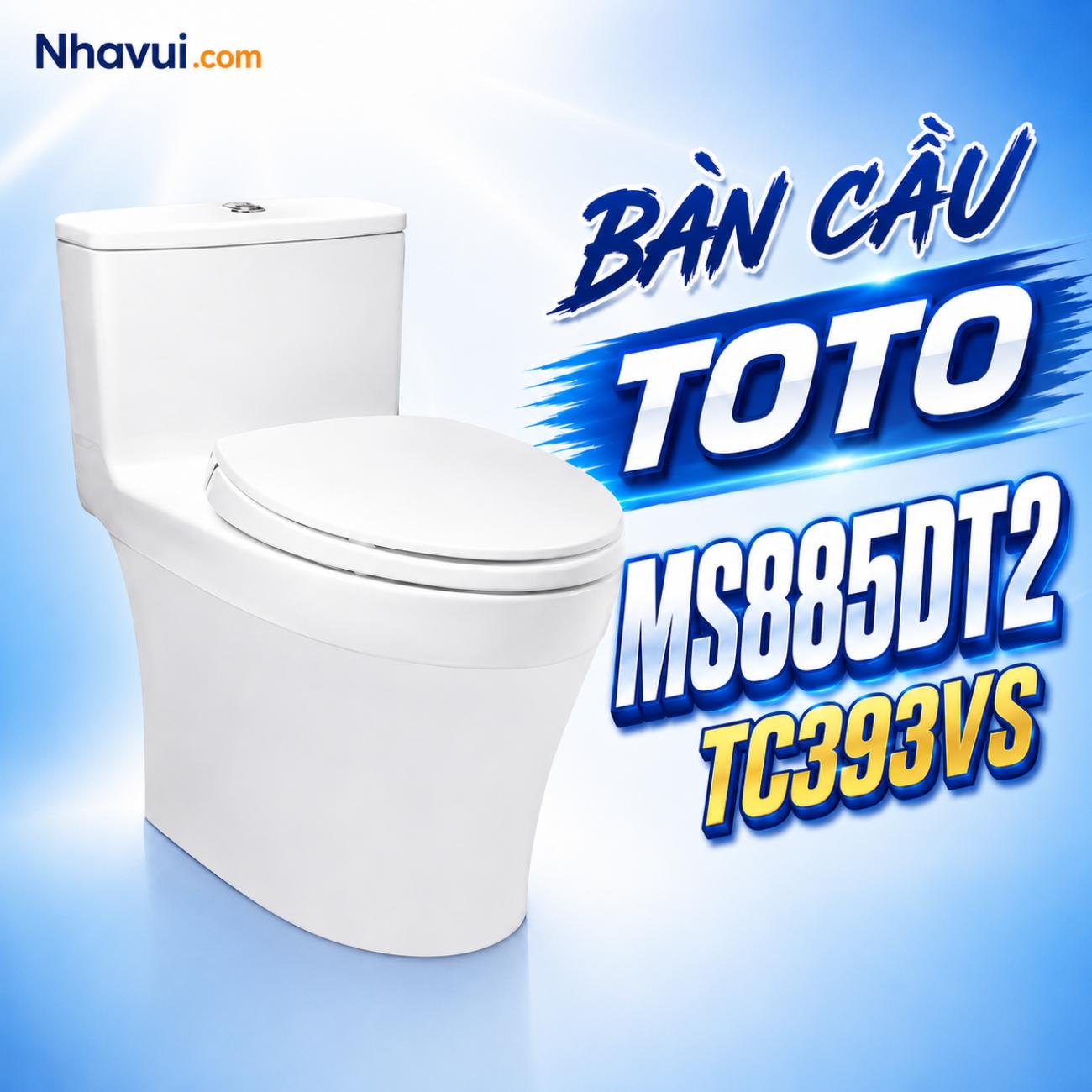 Bàn cầu kết hợp nắp đóng êm TOTO MS885DT2 TC393VS