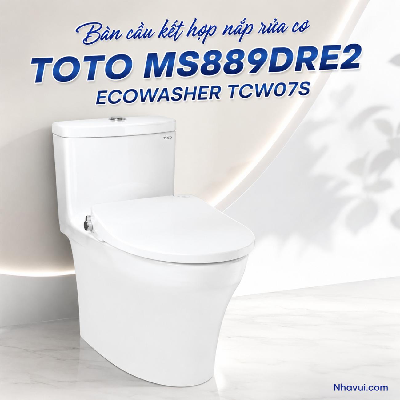 Bàn cầu kết hợp nắp rửa cơ TOTO MS889DRE2 ECOWASHER TCW07S