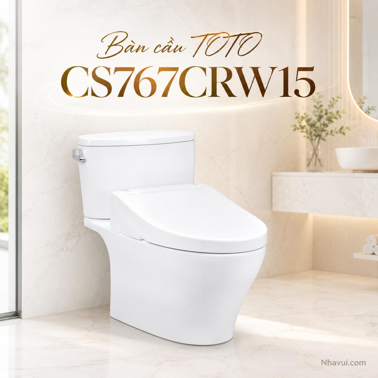Bàn cầu kết hợp nắp rửa điện tử TOTO CS767CRW15 WASHLET dòng C5 TCF24460AAA