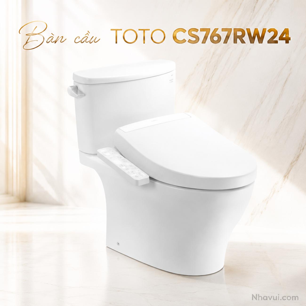 Bàn cầu kết hợp nắp rửa điện tử TOTO CS767RW24 WASHLET dòng S2 TCF33461GAA