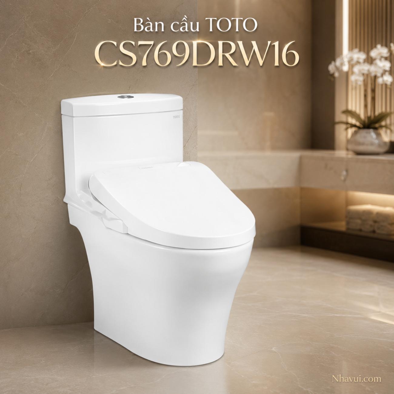 Bàn cầu kết hợp nắp rửa điện tử TOTO CS769DRW16 WASHLET dòng C2 TCF23410AAA