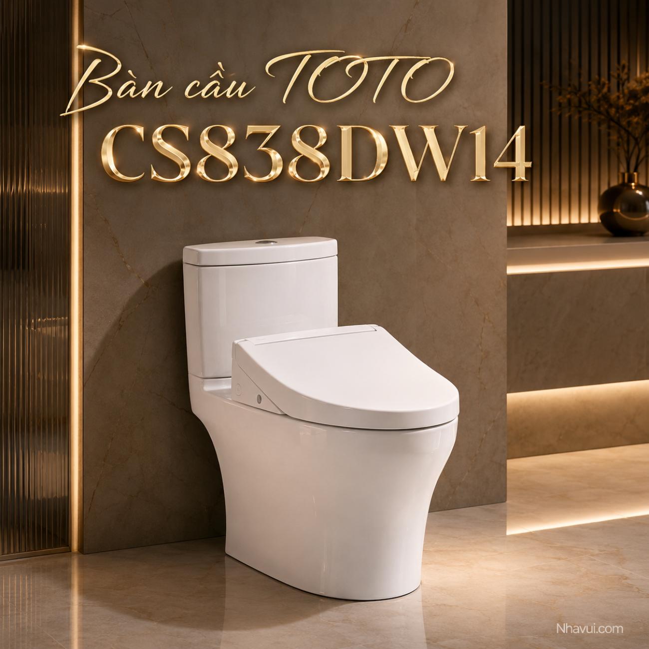 Bàn cầu kết hợp nắp rửa điện tử TOTO CS838DW14 WASHLET dòng C5 TCF24410AAA